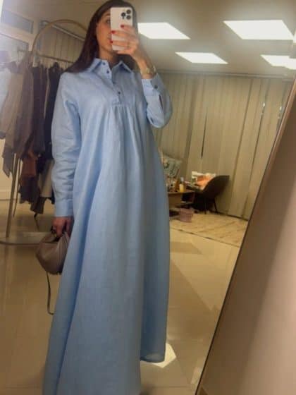 Classic Loose Shirt Dress - afroda