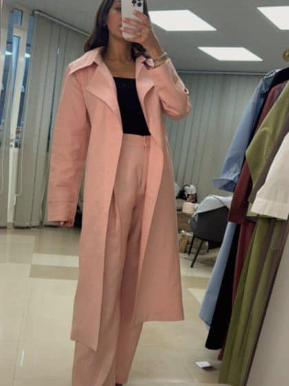 Linen Summer Trench Coat - afroda