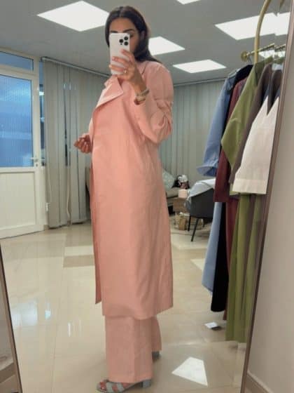 Linen Summer Trench Coat - afroda