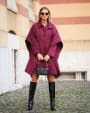 Plum Elegance Cape Coat - afroda