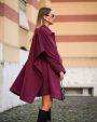 Plum Elegance Cape Coat - afroda