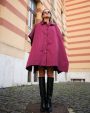 Plum Elegance Cape Coat - afroda