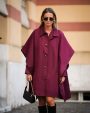 Plum Elegance Cape Coat - afroda