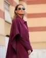 Plum Elegance Cape Coat - afroda