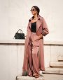Rosewood Satin Trench Set - afroda