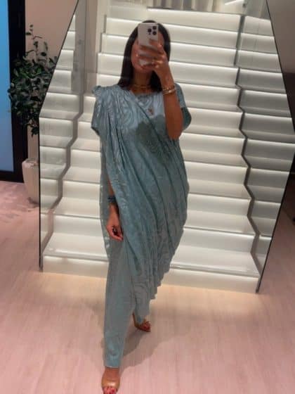 Silk Touch Draped Kaftan - afroda