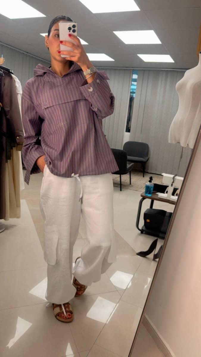 striped-hooded-shirt-linen-cargo-pants-set-6651356-1 Striped Hooded Shirt & Linen Cargo Pants Set - afroda