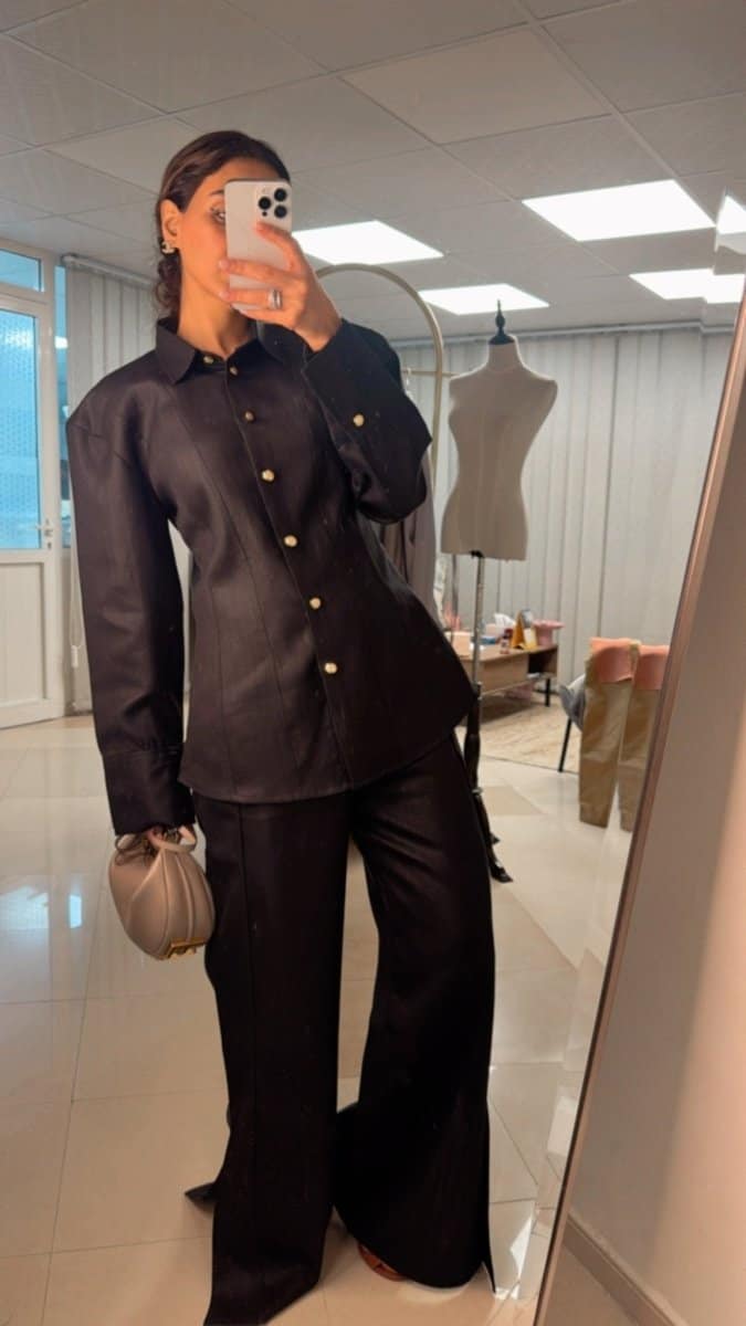 tailored-satin-set-sculpted-shirt-slit-pants-8682287-1 Tailored Satin Set – Sculpted Shirt & Slit Pants - afroda