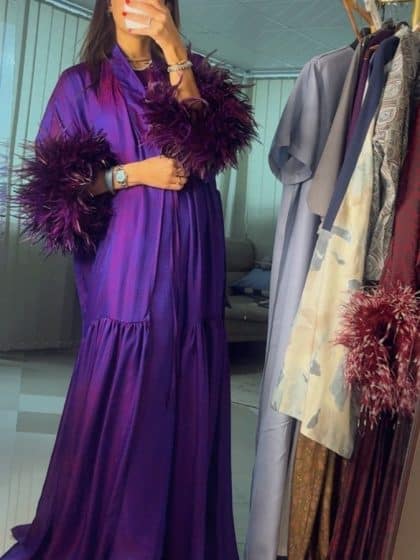 The Butterfly Feather - Trim Abaya - afroda