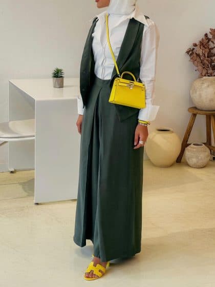 Vest jacket with wide pants 3 Pics - AFRODA